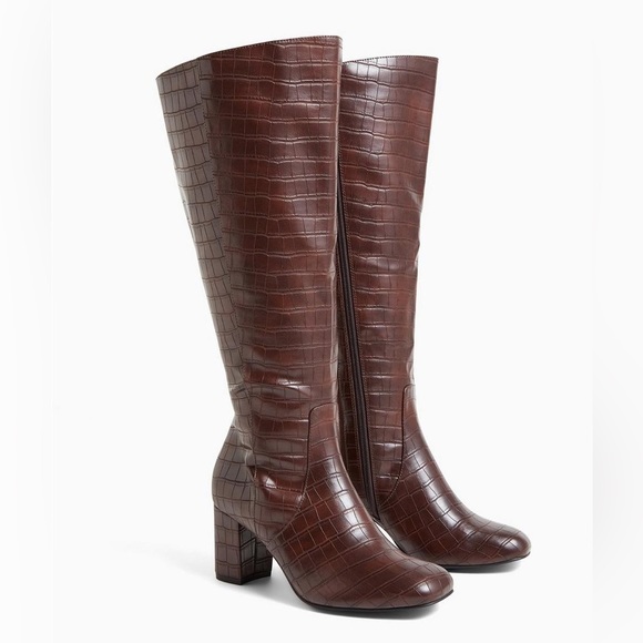Square Toe Block Heel Knee-High Boot - Picture 7 of 7